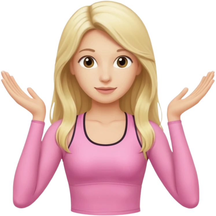 long haired blonde Pilates instructor teaching reformer in pink set  emoji
