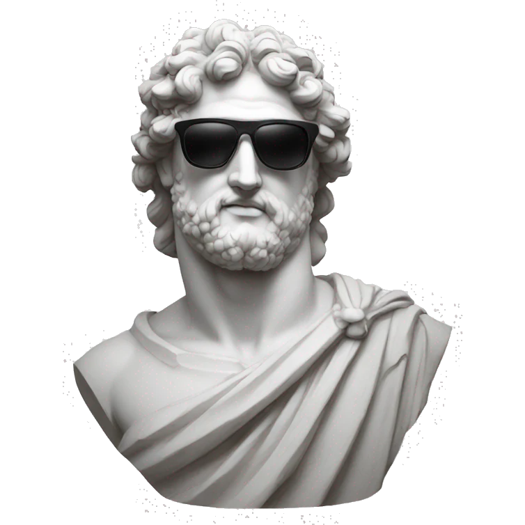 Greek sculpture wearing sunglasses emoji