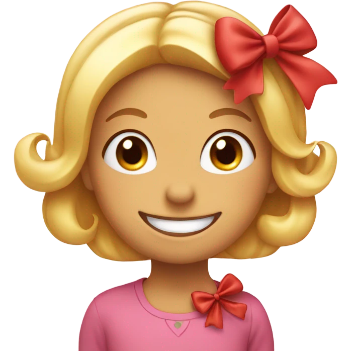 smiling face with hearts and a bow emoji