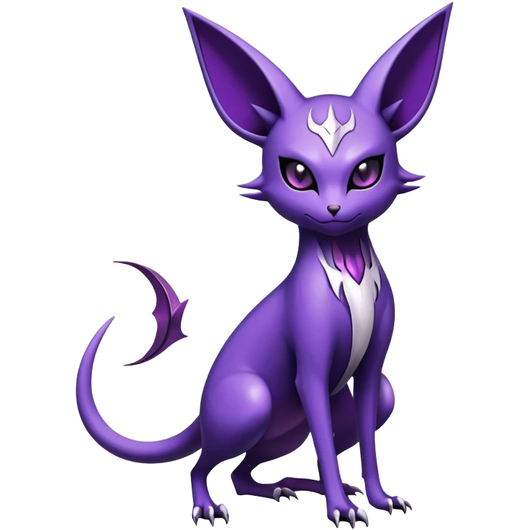 Shiny Exotic Badass Mysterious Gothic Noibat-Espeon-Pokémon-Fakémon-hybrid-creature (full body) emoji