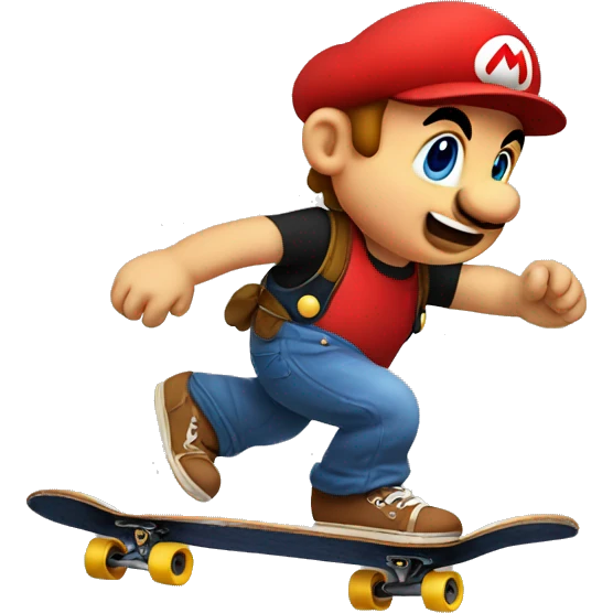 Baby Mario skateboarding emoji
