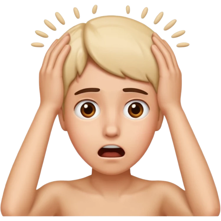 Shocked with hands on head  emoji