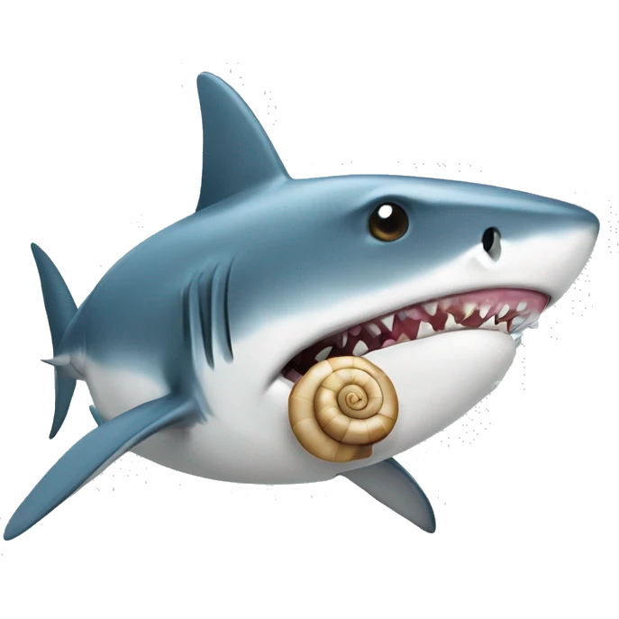 Shark eating a snail emoji