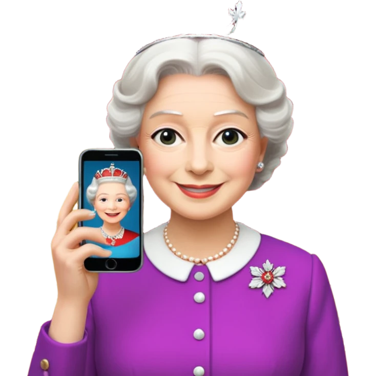 someone who's taking a photo in a room with with the wax figures of the queen elisabeth the II emoji