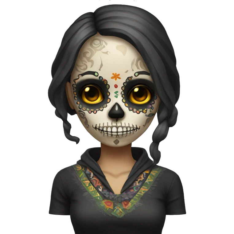 Skull girl mexican full body emoji