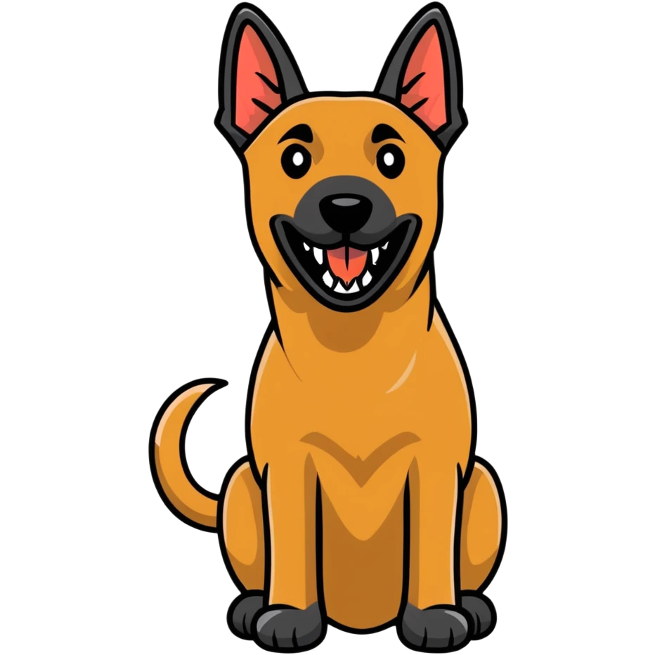 Belgian Malinois barking, teeth visible emoji