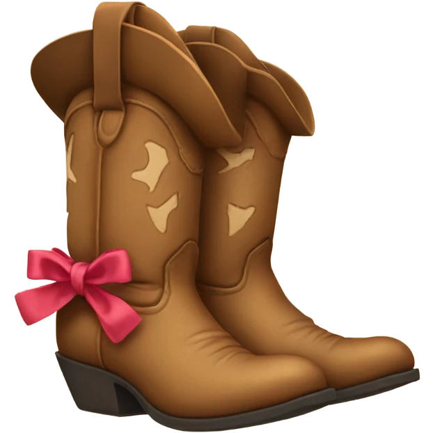 Cowboy boots with bows emoji