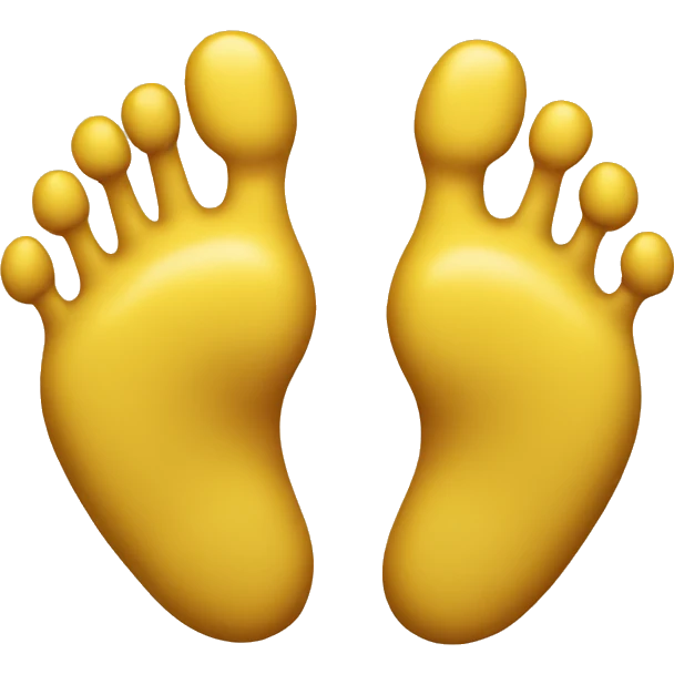 a yellow emoji with toes sticking out emoji