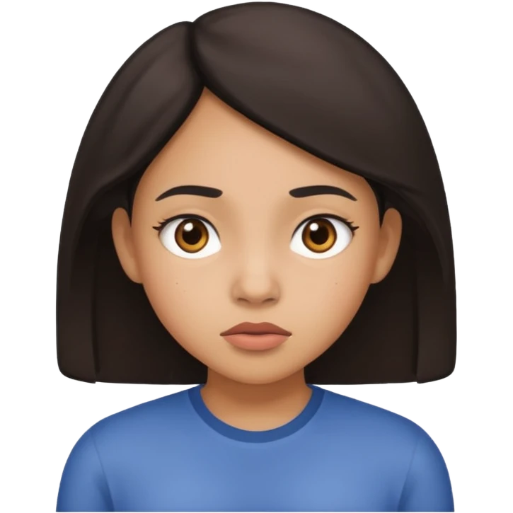 Very confused mixed race girl emoji