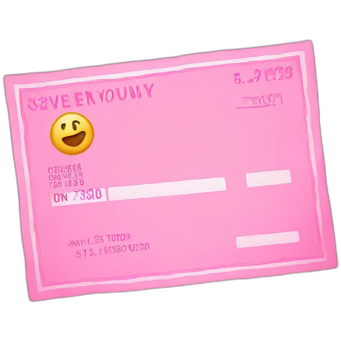 make a check that is pink emoji