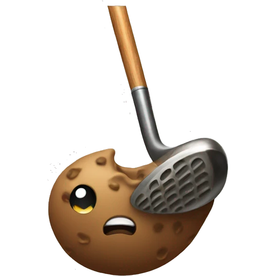 Poop plays golf emoji