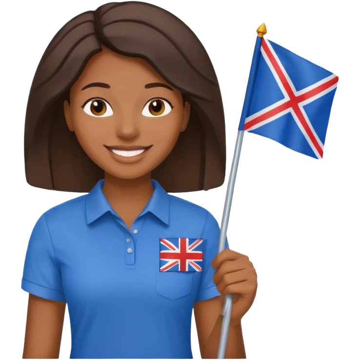 blue  Flag holder black woman emoji
