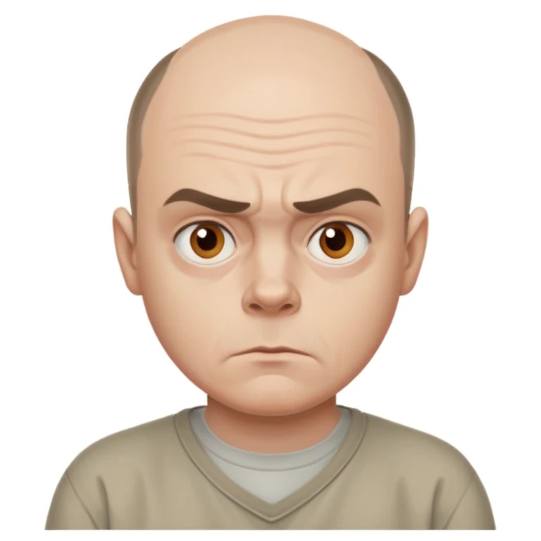 Carl from Sling Blade, serious expression, recognizable features, neutral background emoji