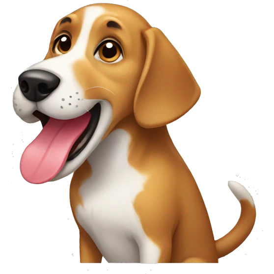 A dog licking itself  emoji