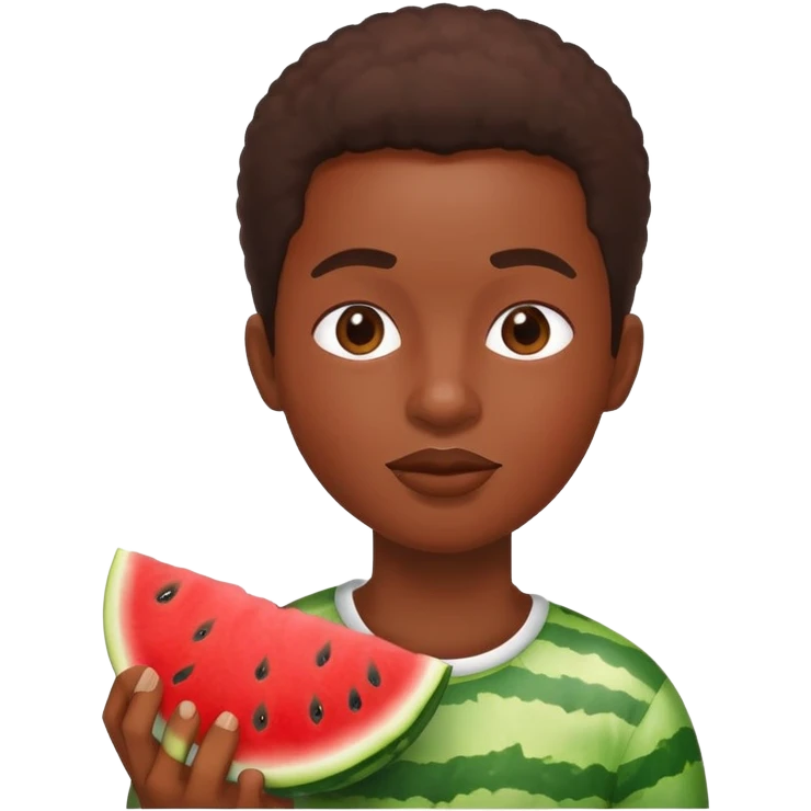 an african person eating a watermelon  emoji