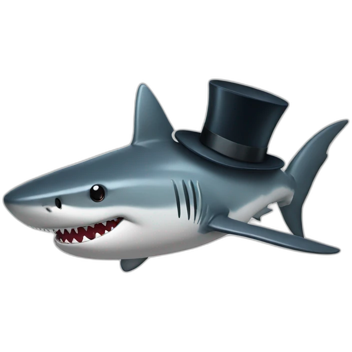 Shark with a top hat emoji