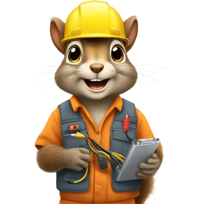 Squirrel that’s an electrician  emoji