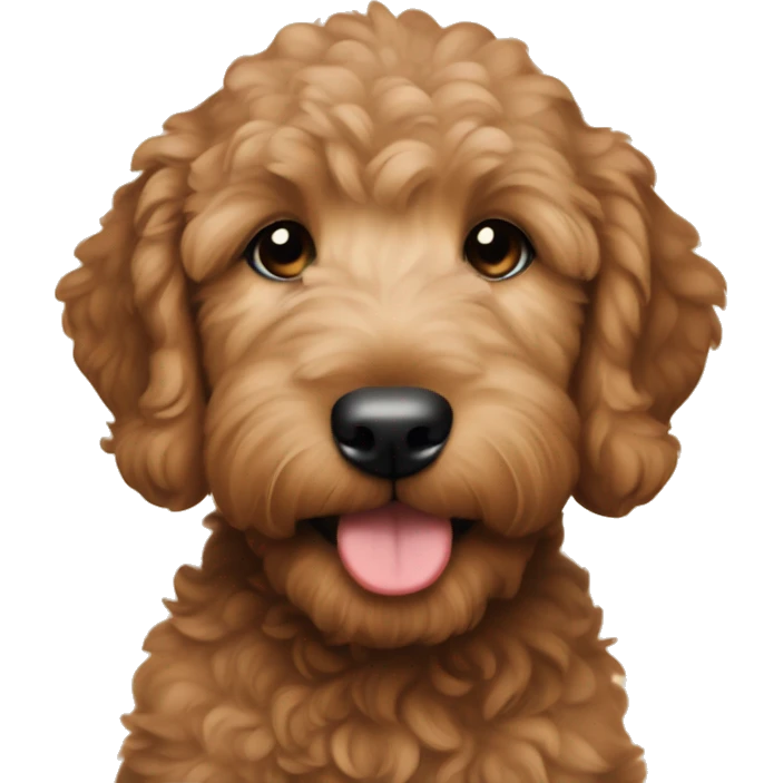Brown Golden doodle puppy emoji