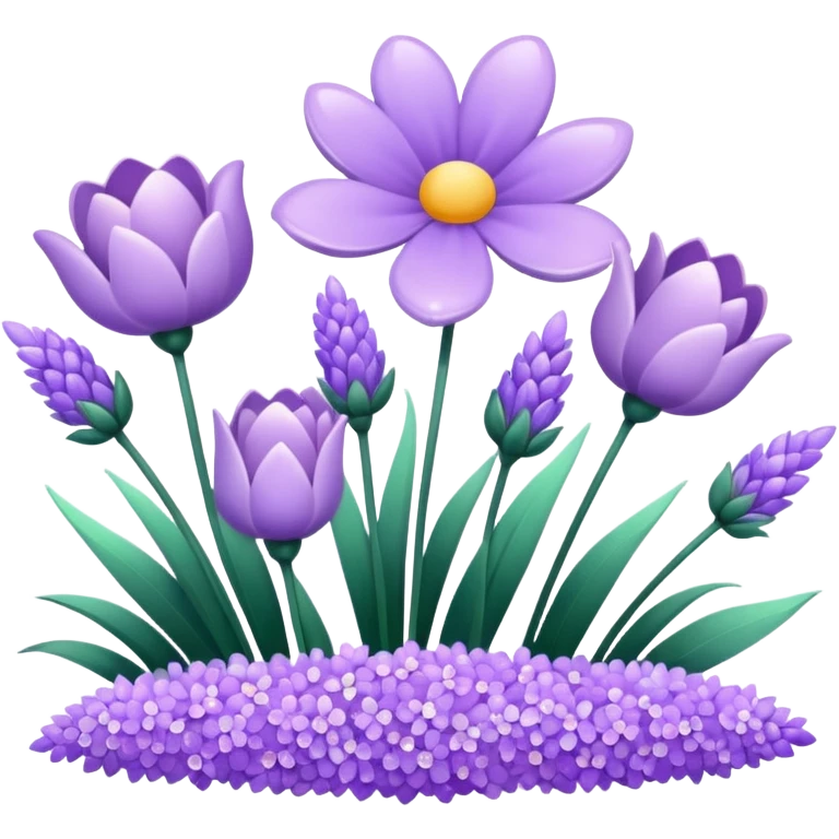 Shiny beautiful glossy purply pastel whitish light sparkly glittery sunny bright lavender lilac flower fields aesthetic scenery  emoji