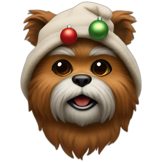 ewok with christmas hat emoji