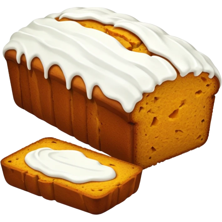 Pumpkin loaf with white icing  emoji