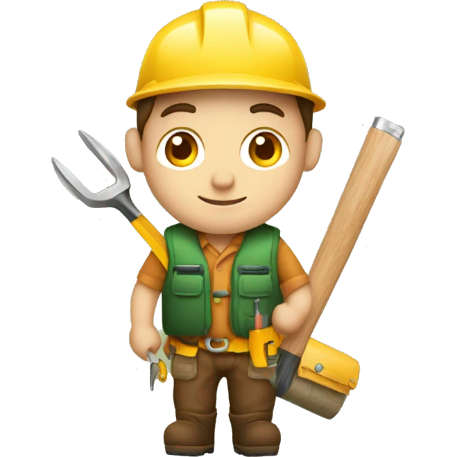 forester with wood measuring tools emoji
