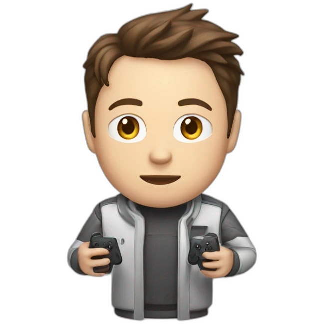 Elon Musk playing video game emoji