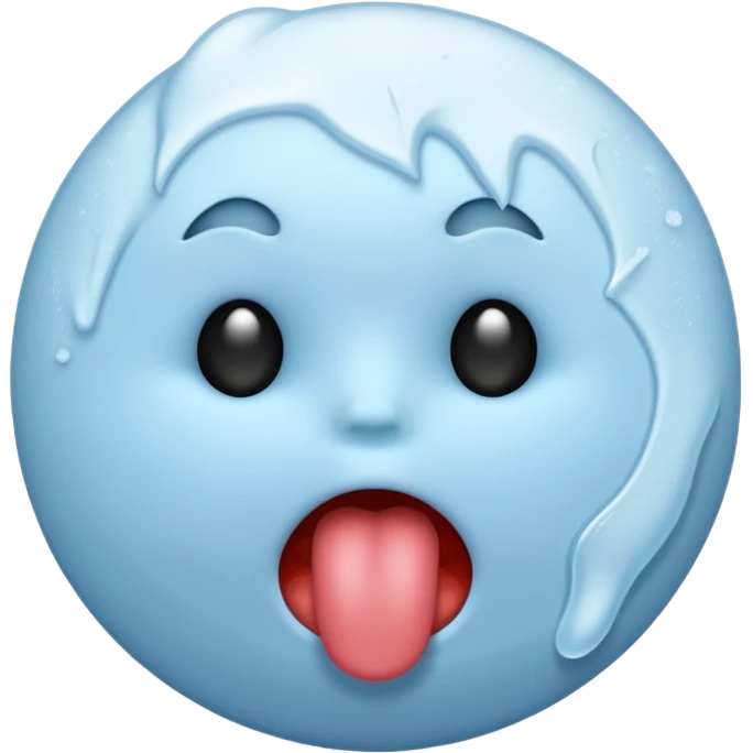a cold circle emoji with its sticking its tong out emoji