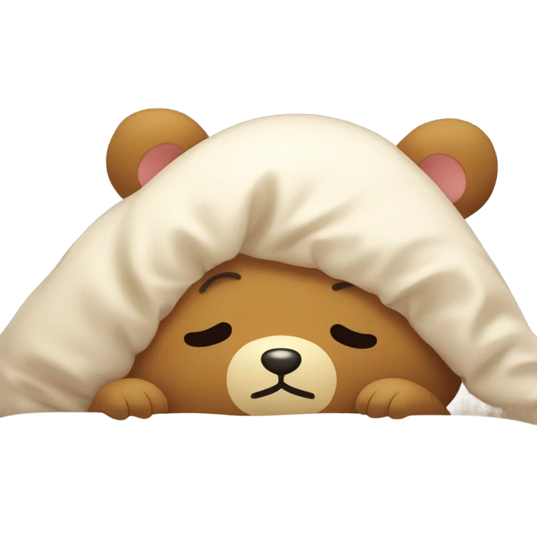 Rilakkuma sleeping in bed emoji