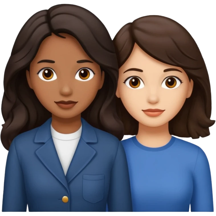 Rizada rubia y amiga ondulada pelinegra emoji
