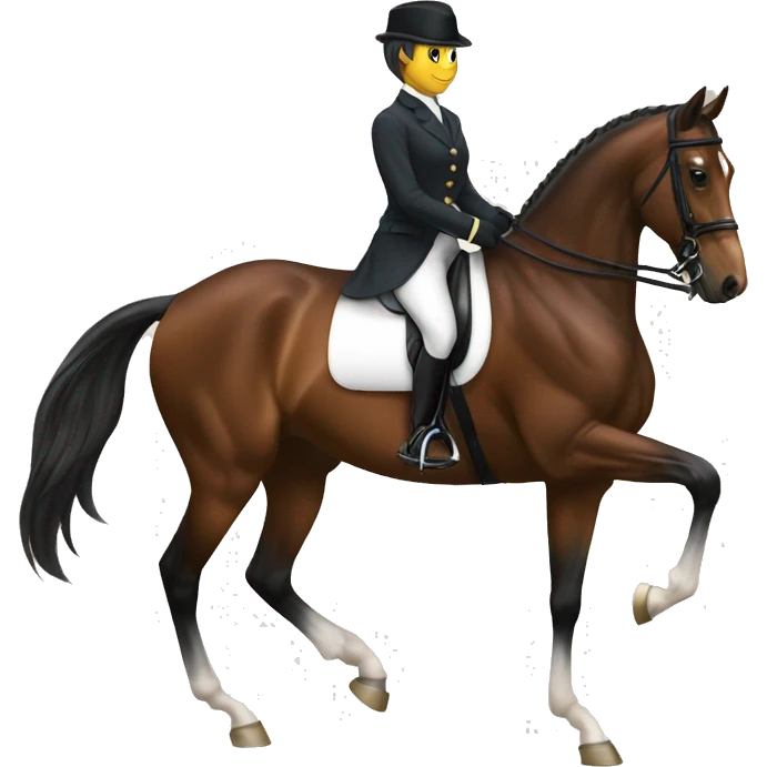 Bay horse doing dressage emoji