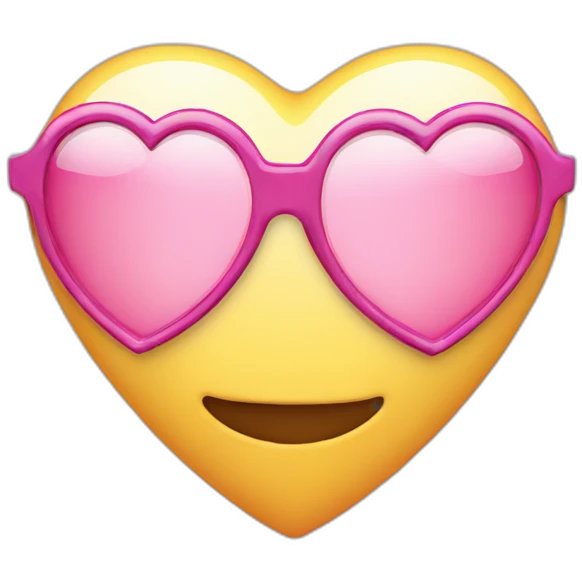 pink heart shaped glasses emoji