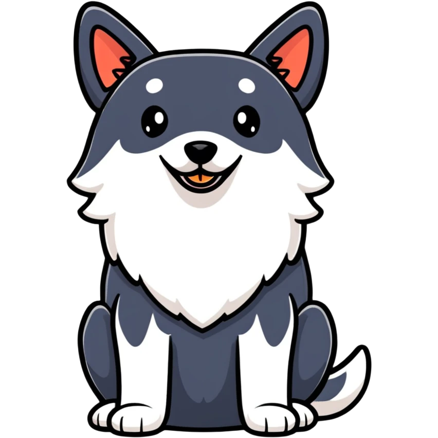 a dog with a half-human body, cartoon sticker style emoji
