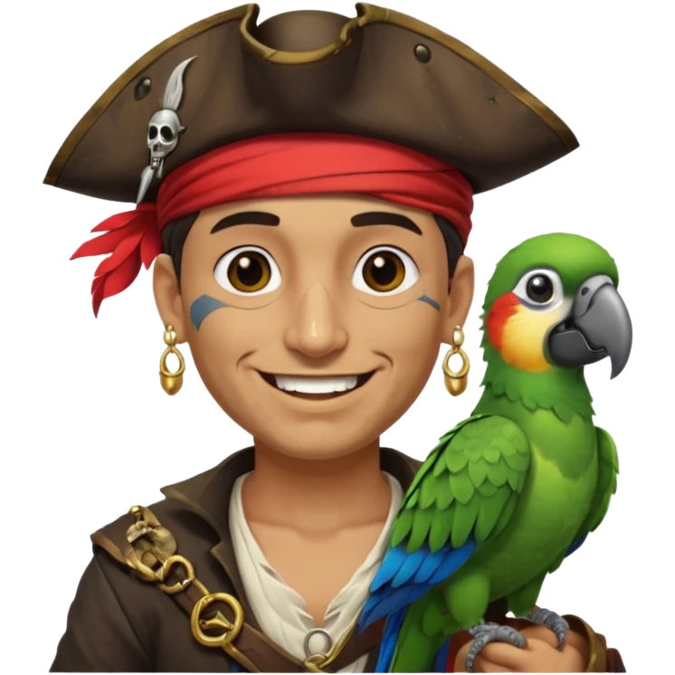 pirate and parrot emoji