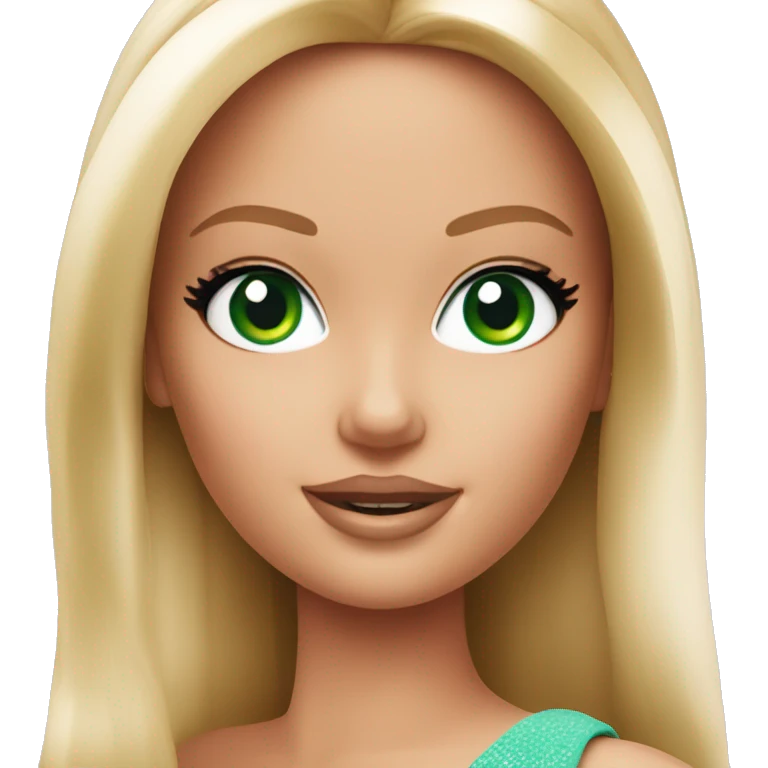 Barbie with green eyes emoji