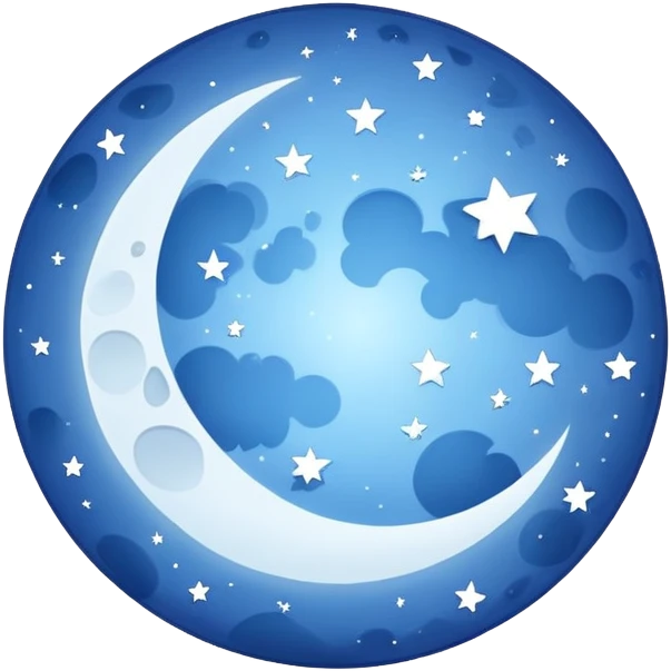 A blue moon with stars around it emoji