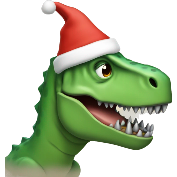 dinosaur with santa’s hat emoji