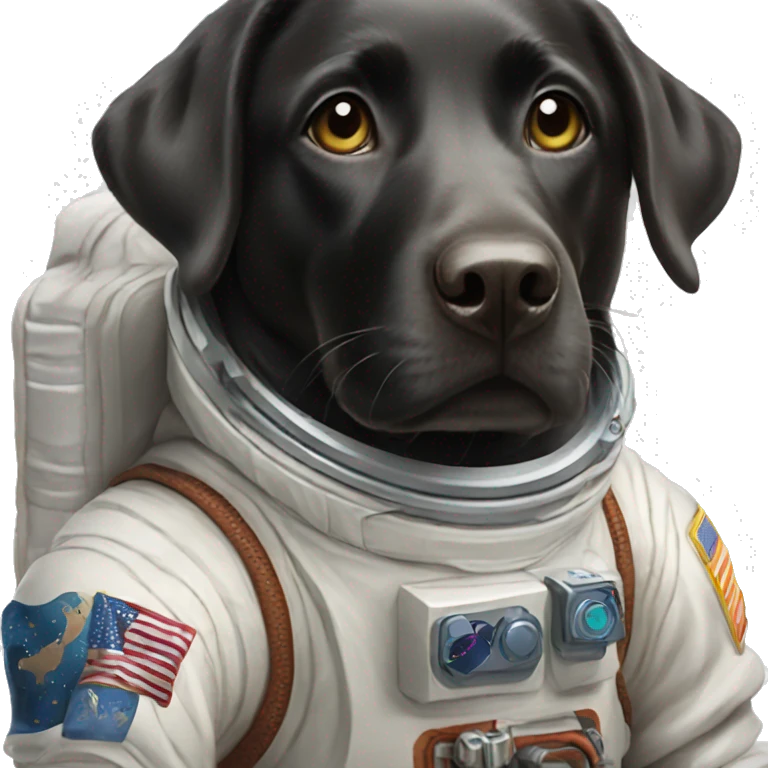black labrador in Mars spacesuit emoji