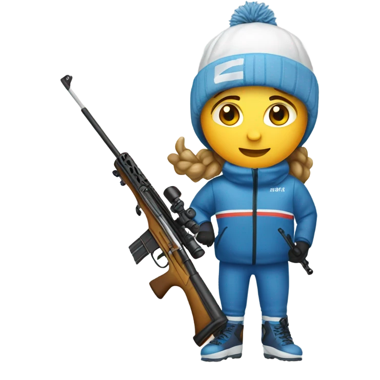 biathlon athlete with rifle emoji