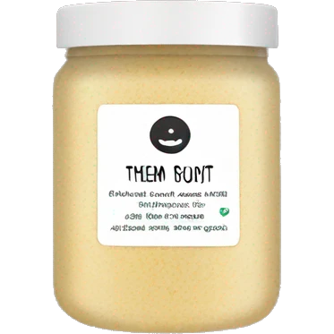 body scrub pot with label emoji