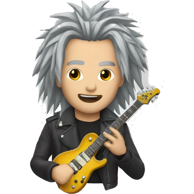 Headbanger guitar grey hair long emoji