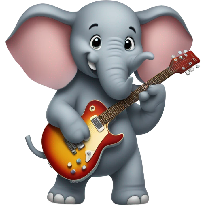 Elephant playing electric guitar emoji
