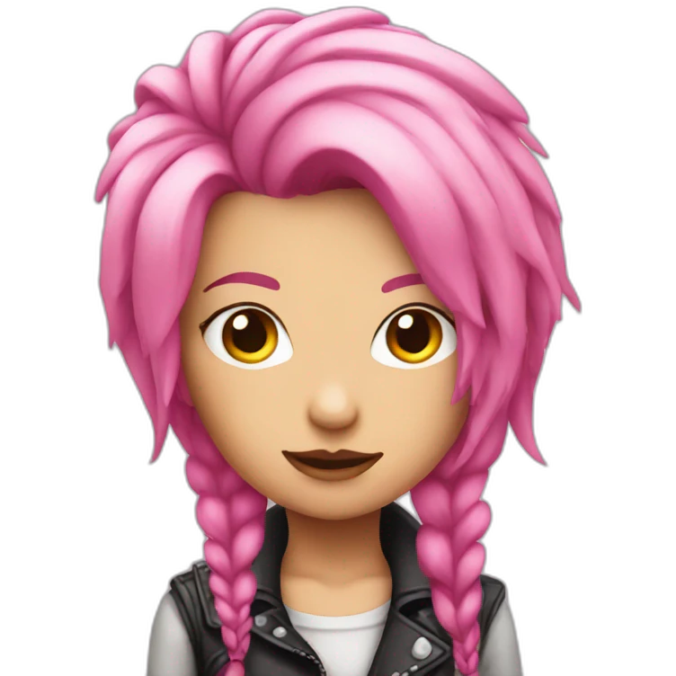pink haired punk girl emoji