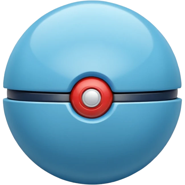 blue pokeball emoji, minimalistic emoji