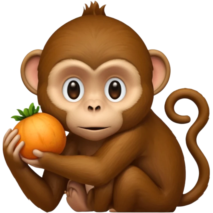 Обезьяна задумчиво чешет голову, вместо головы репа emoji