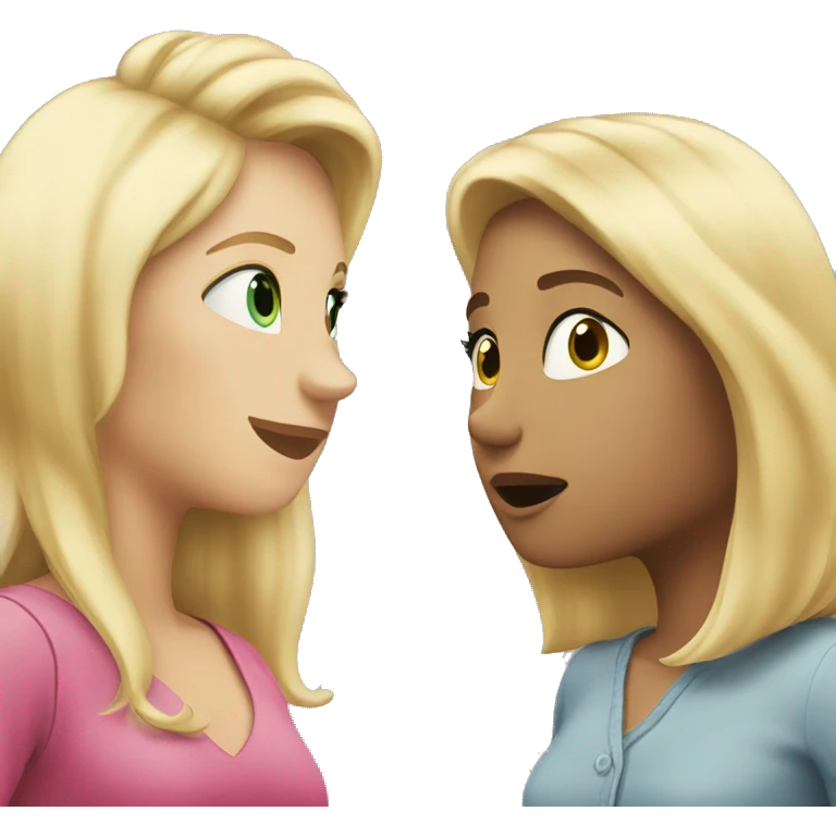 A blond woman talking to another woman with blond hair emoji