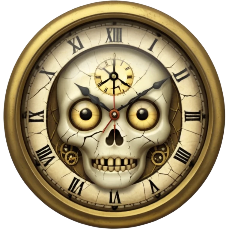 a scary face vintage and cursed  clock  emoji