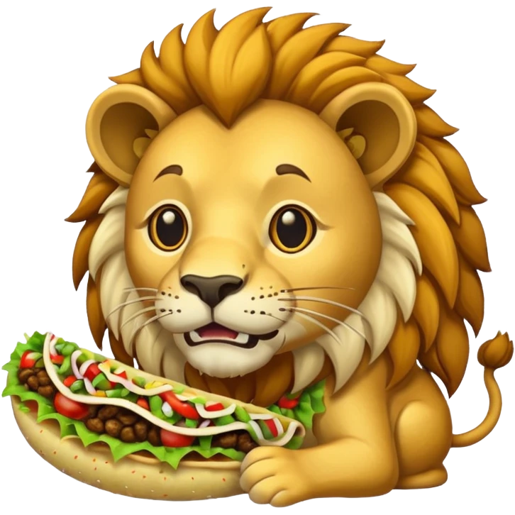 taco eating lion emoji