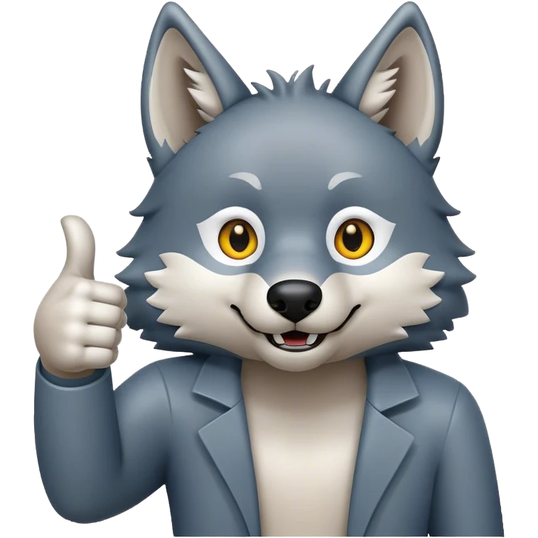 Wolf giving thumbs up emoji