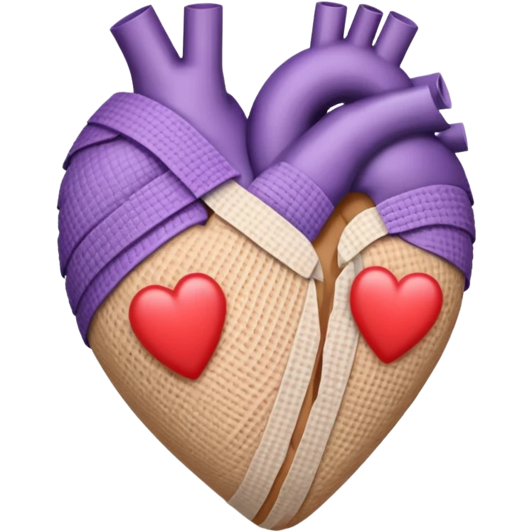 heart with subtle purple colour bandaged  emoji